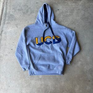 UC Davis y2k Hoodie Mens size S Small Aggies Grey